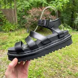 Dr Martens Blaire Black Platform Sandals Size 8